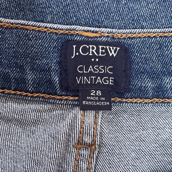 J. Crew Factory Classic Vintage High Rise Straight Leg Blue Denim Jeans Size 28 - Picture 7 of 13
